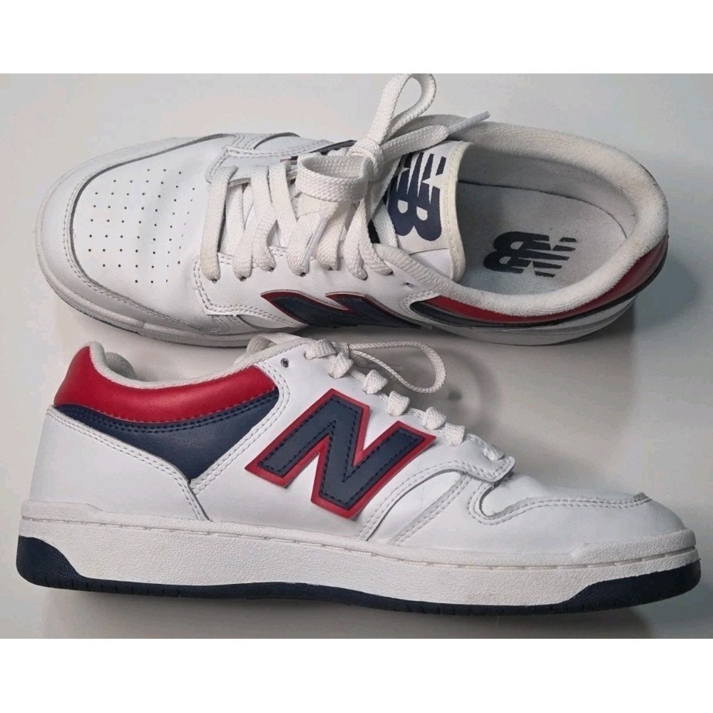 New Balance 480 Men's White Red Blue Indigo Casual BB480LNR Size 9.5